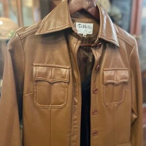 Pleather Brown 80s Jacket by Ted Martin